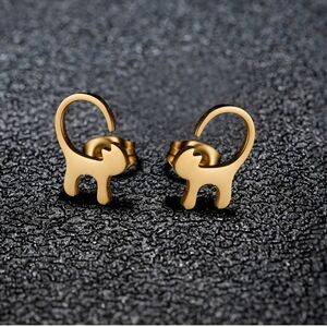 Gold Cat-Shaped Earrings